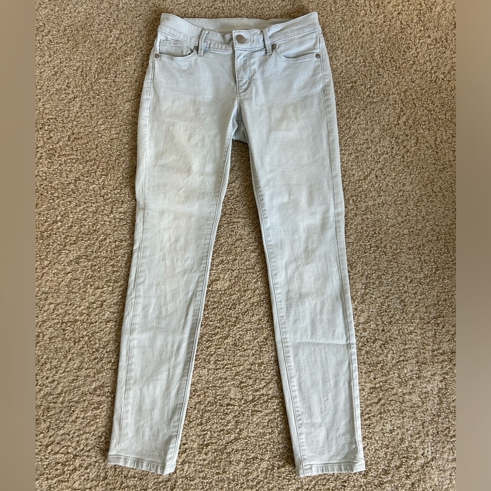 LOFT Pinstripe Skinny Jeans